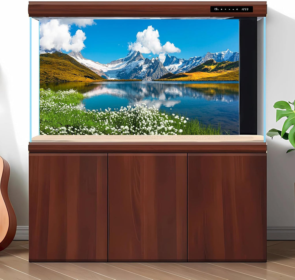 Mountains Lake Aquarium Background Bernese range View Fish Tank Background Switzerland Alps Grindelwald Valley Lake Terrarium Background Fantastic Natural Landscape Aquarium Fish Tank Decors 24x16in