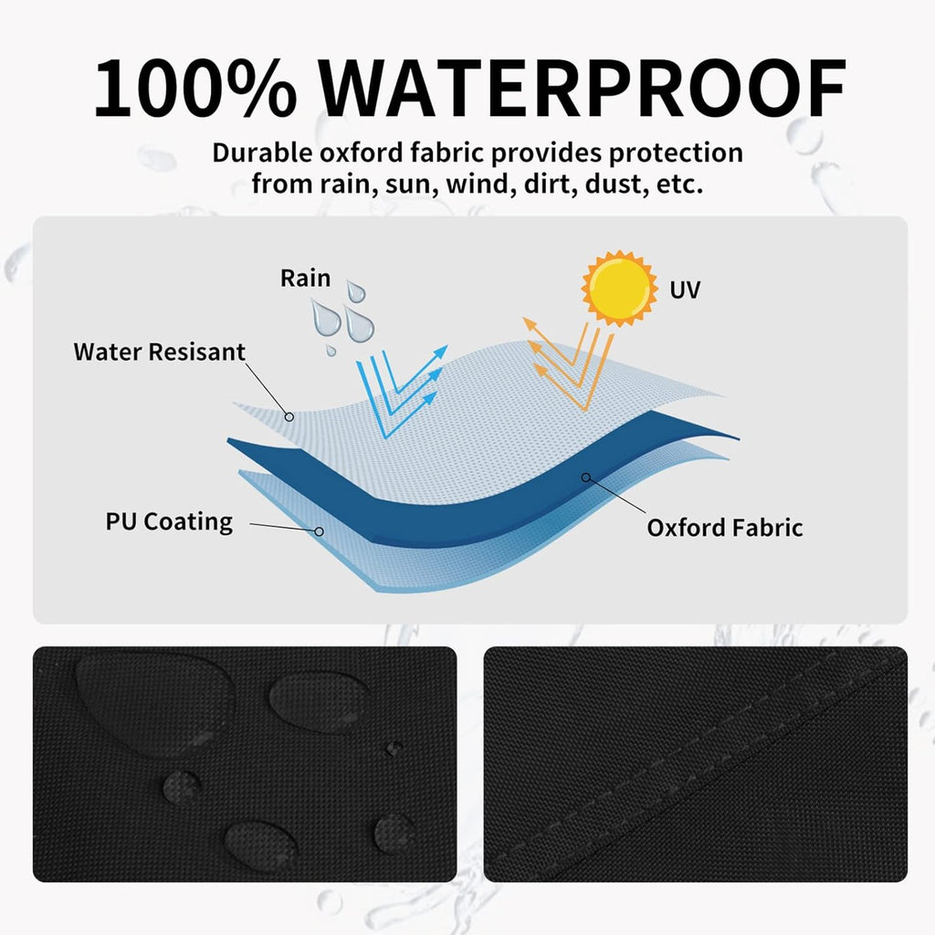 Easy-Going Pyramid Torch Patio Heater Cover with Zipper and Storage Bag, Waterproof Outdoor Heater Cover Dustproof, UV-Resisant, Wind-Resistant (90" H x 23" L x 23" W, Black)