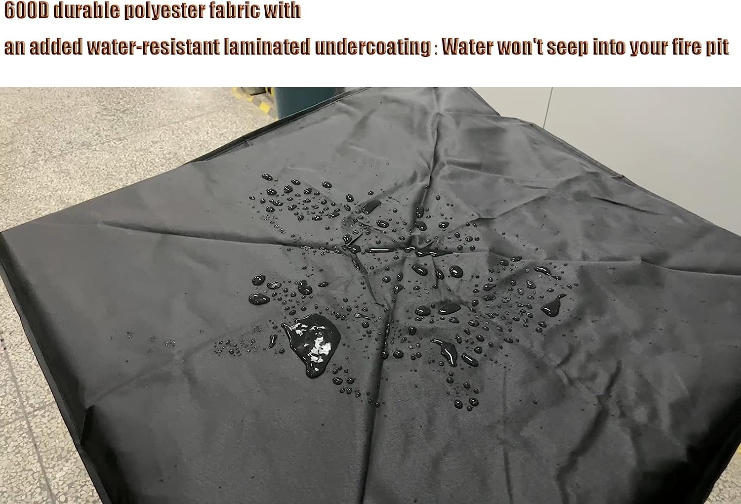 Blackhose 40" x 40" x 28" Square Gas Fire Pit Cover - Waterproof 600D Heavy Duty, Dustproof, Anti UV