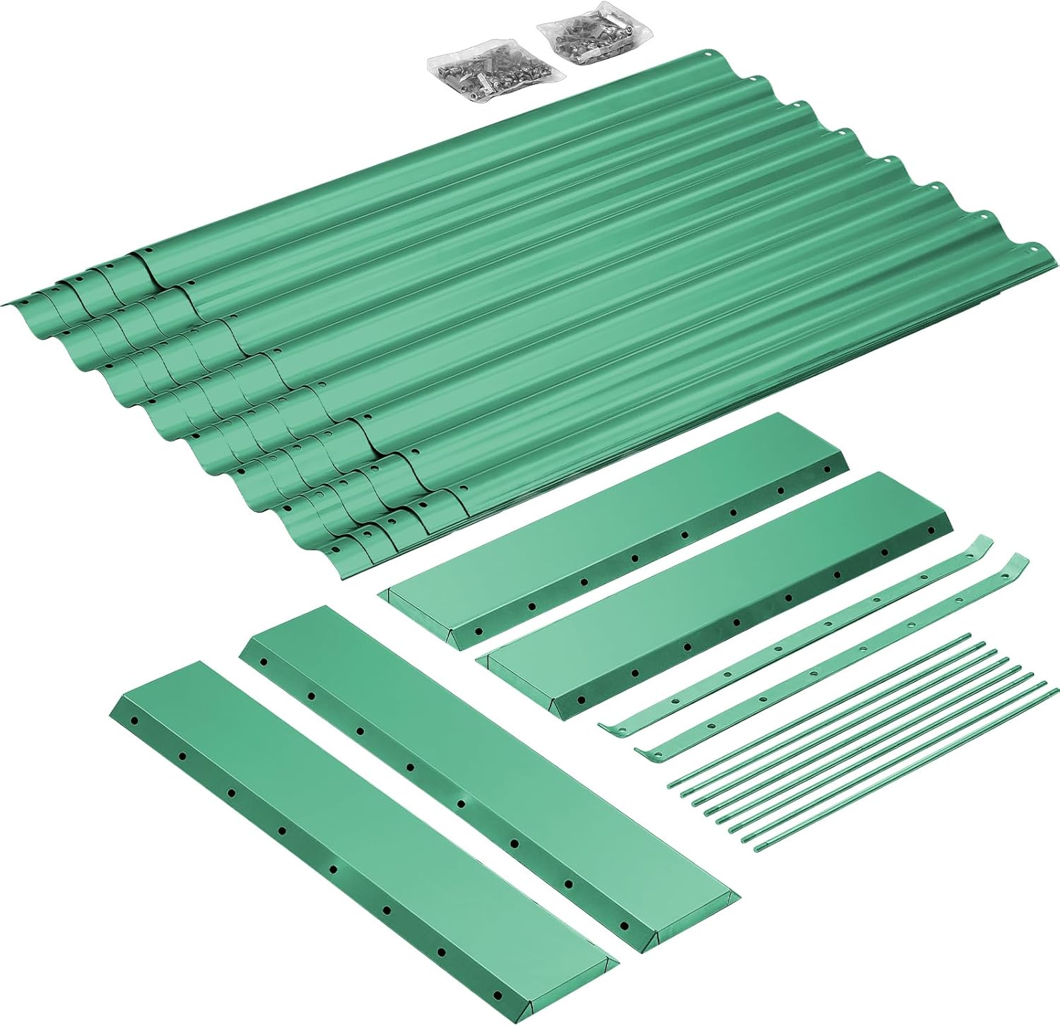 Land Guard 8×4×2 ft Galvanized Raised Garden Bed Kit, Galvanized Planter Raised Garden Boxes Outdoor, Oval Large Metal Raised Garden Beds for Vegetables(Green)…