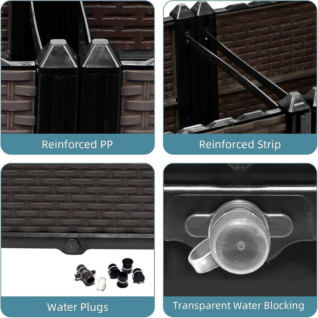 Large Raised Planter Box Outdoor Self Watering 78.7"x15.7"x14.2", Deep Raised Garden Bed - Elevated Garden Box with Drainage Plug, Rectangular Garden Planter Perfect for Patio Balcony Deck