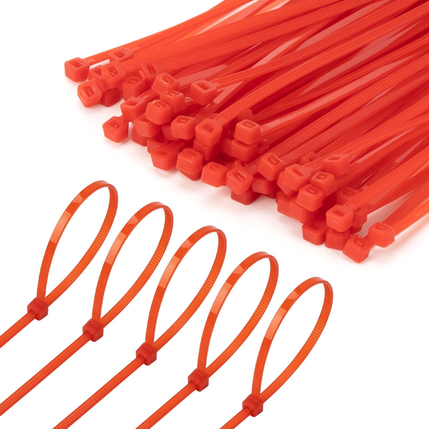 8 Inch Red Zip Tie 1000 PCS, 40 Lbs - Small to Medium Zip Tie, Nylon PA66 UV Resistant Cable Tie Heavy Duty for Indoor and Outdoor Use - Ideal for bundling and securing objects