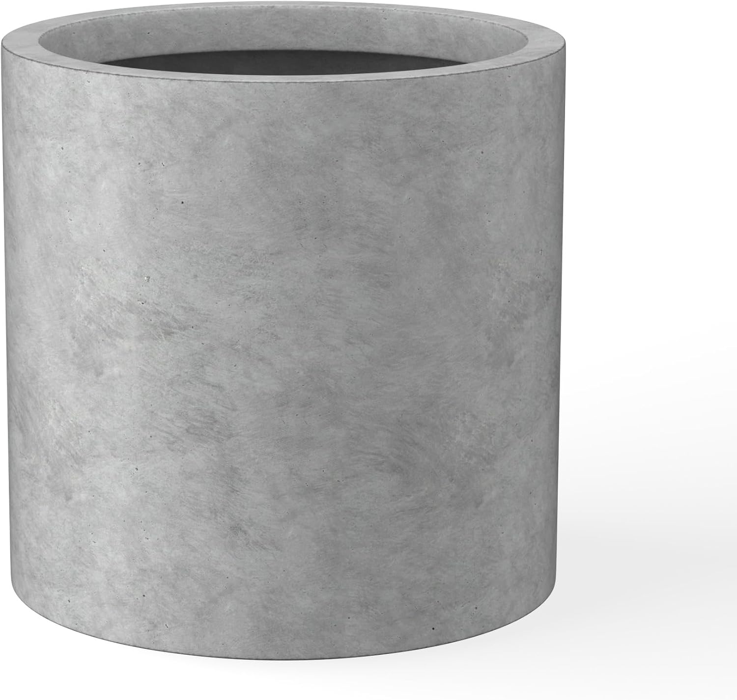 Kante 9.8" Dia Round Concrete Planter, Modern Style Large Cylindrical Plant Pot with Drainage Hole and Rubber Plug for Indoor Outdoor Patio, Natural Concrete