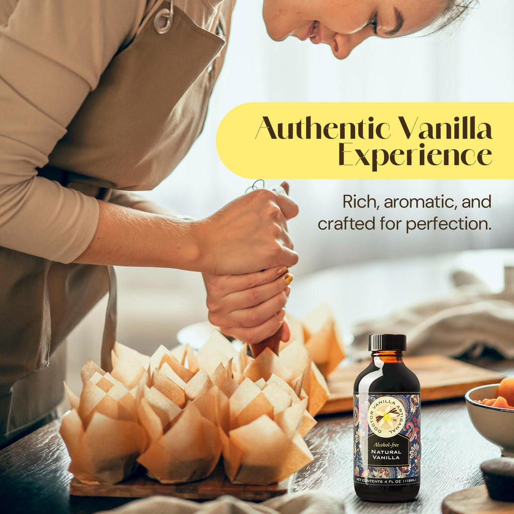 Alcohol-Free Natural Vanilla, Nature Sourced For Baking, Sweet Drinks And More, Small Batch Handcrafted From Madagascar Bourbon Vanilla Pods, 4 Oz Bottle