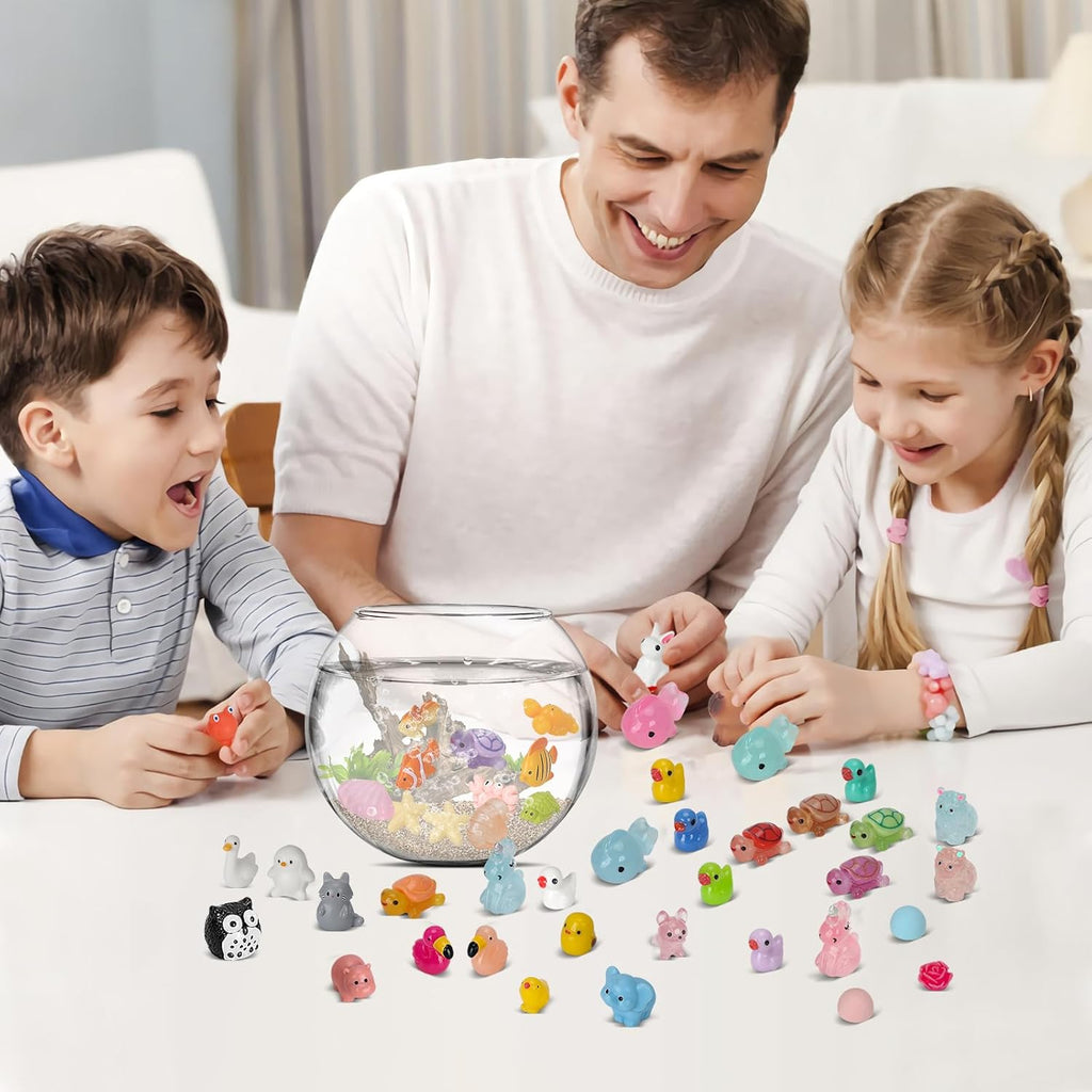 150 Pcs Mini Resin Animals, Miniature Animals to Hide Luminous Tiny Figurines Bulk Glow in The Dark Bulk for Fairy Garden Aquarium