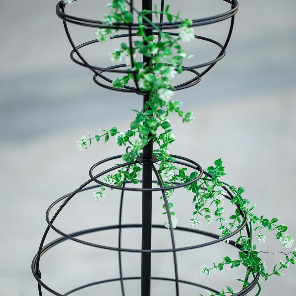 Obelisk Trellis - Elegant 49.5 x 12 Inch Metal Climbing Plant Support for Outdoor Roses, Potted Vines, and Flower Gardens - Perfect Decorative Accent for Home and Garden Decor