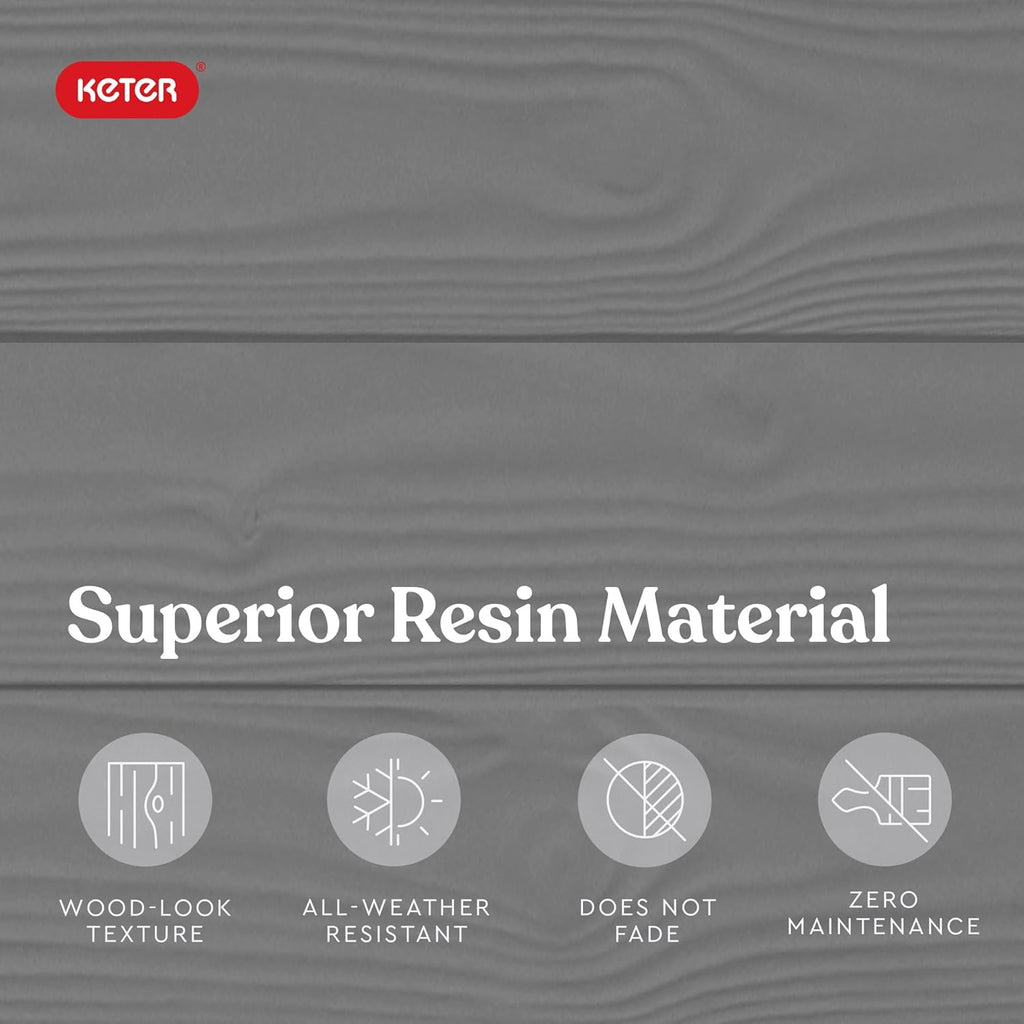 Keter Westwood 150 Gallon Resin Large Outdoor Storage Box for Patio Furniture, Outdoor Cushions, Garden Tools and Pool Floats, Light Grey