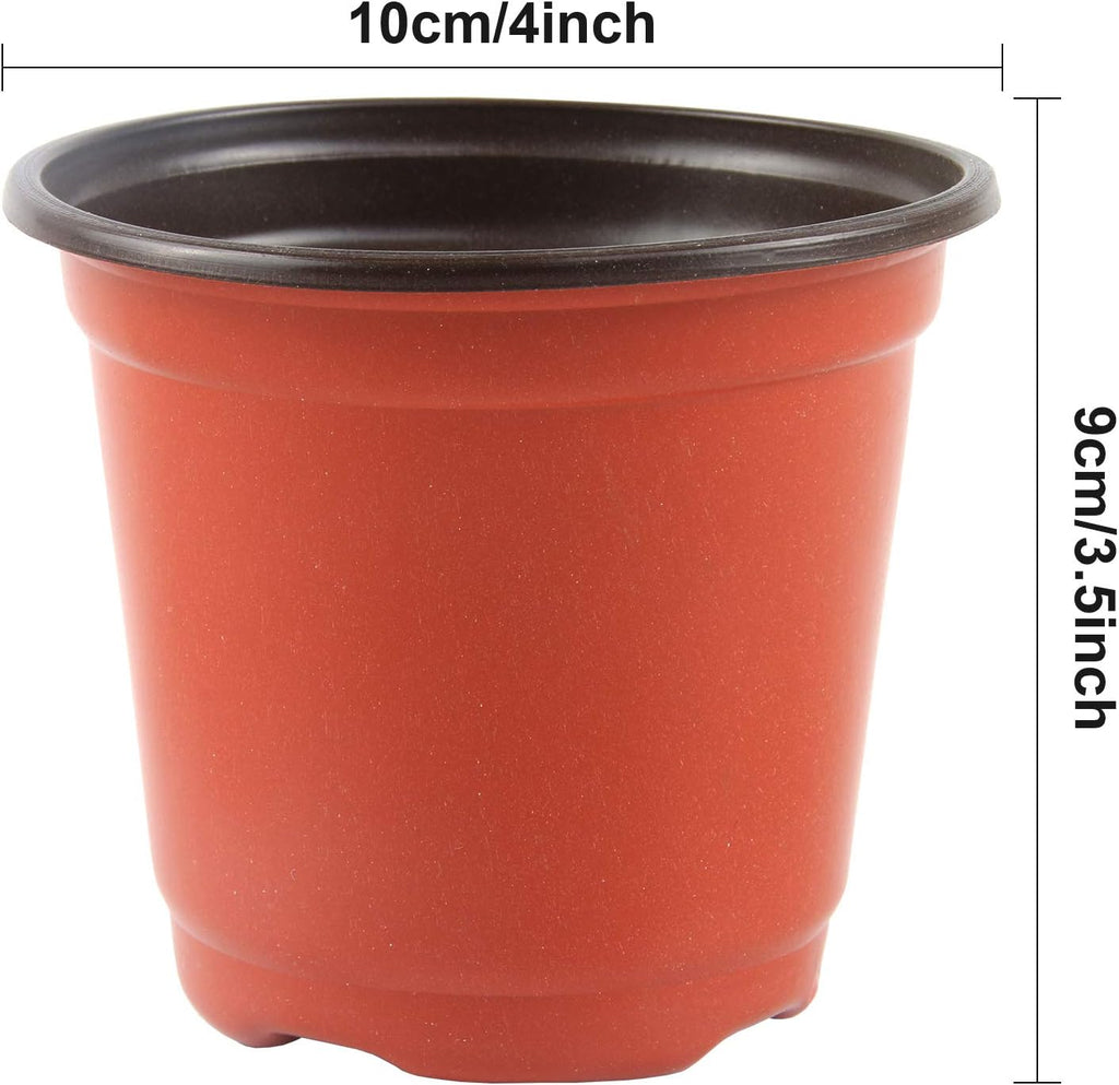 Augshy 150 Pcs 4" Plastic Plants Nursery Pot, Seed Starting Pots for Succulent Seedling Cutting Transplanting