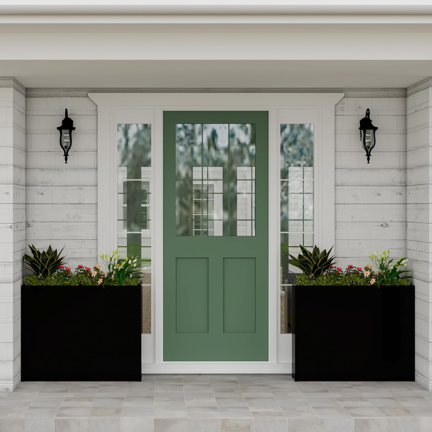 38" L x 10" W x 30" H Black Planter Box - Thickened Galvanized Steel with Weather-Resistant Coating, Heavy-Duty Raised Garden Bed for Outdoor Plants, Easy Assembly & Adjustable Feet