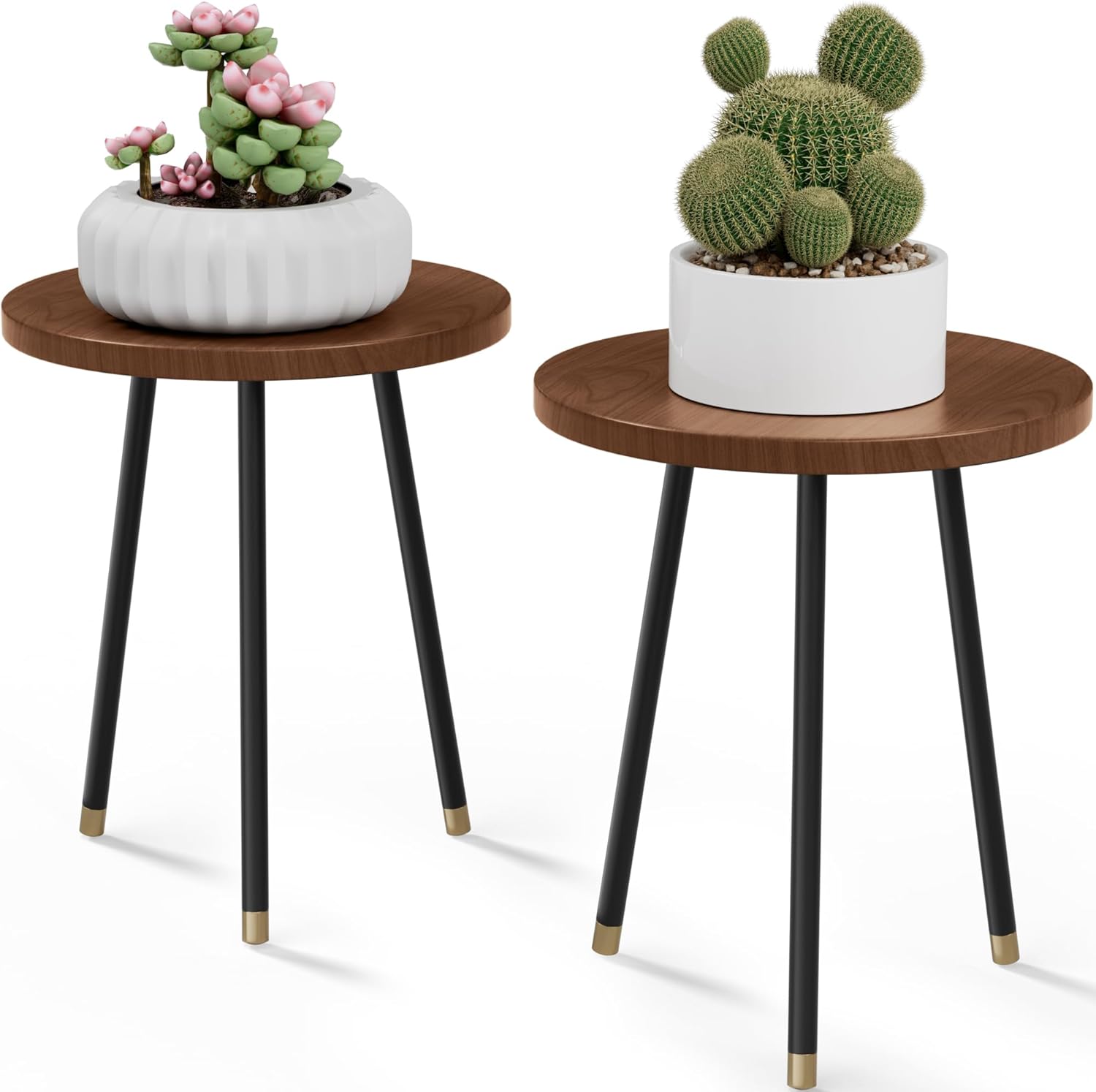Plant Stand Indoor Outdoor: Small Plant Stand Indoor 16" Convertible Flowers Pot Holder - Small Round Side End Table Mid Century Modern Decor - Plant Table for Home Decor