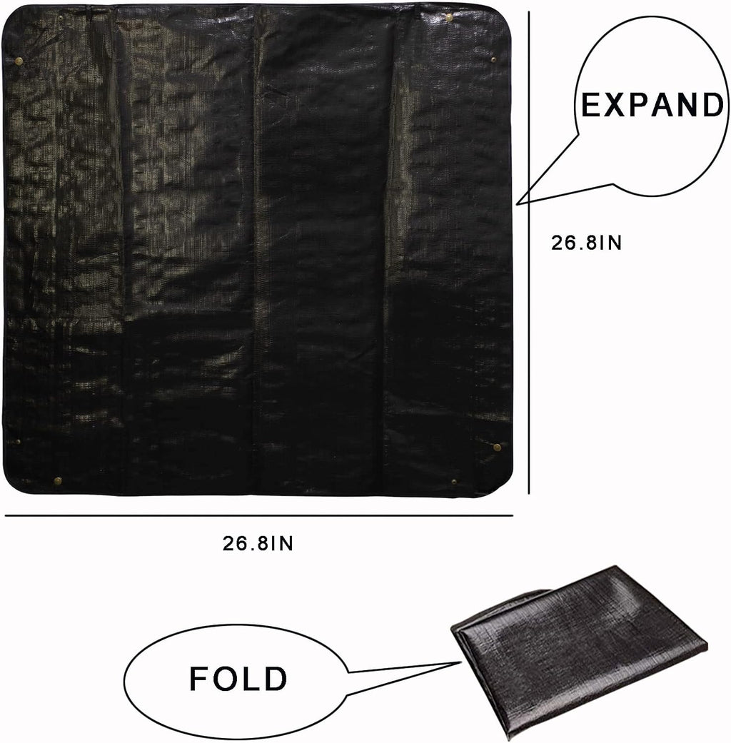 BIUWING 2PCS Indoor Plant Transplanting Repotting Mat Foldable Garden Work Cloth Waterproof Thicken Gardening Mat, Black (26.8" x 26.8")