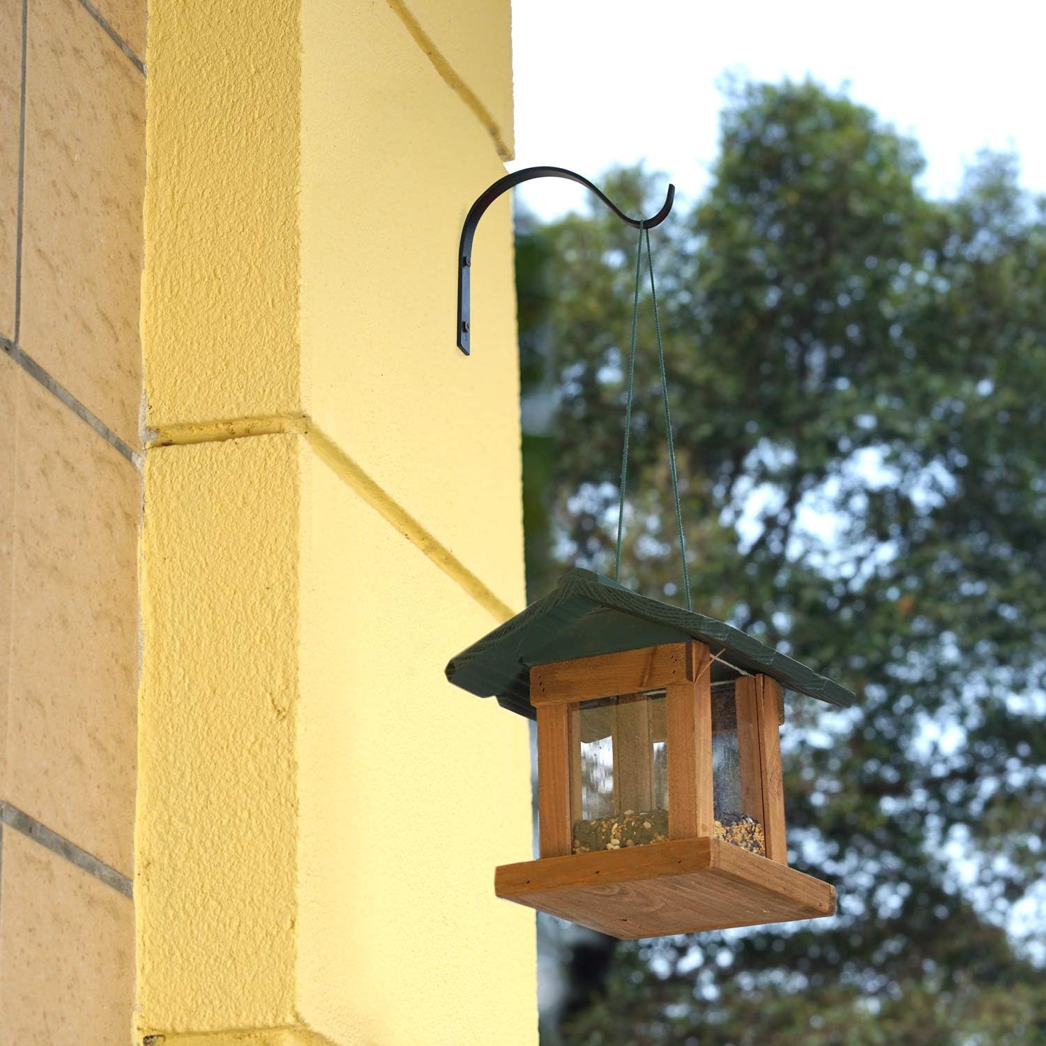 Mkono 6 Pack Iron Wall Hooks for Hanging Plant Lanterns, Plant Hanger Fence Metal Bracket for Bird Feeders, Wind Chimes, Mason Jar Sconces, Light Outdoor Indoor Rustic Home Decor, 3 Inch