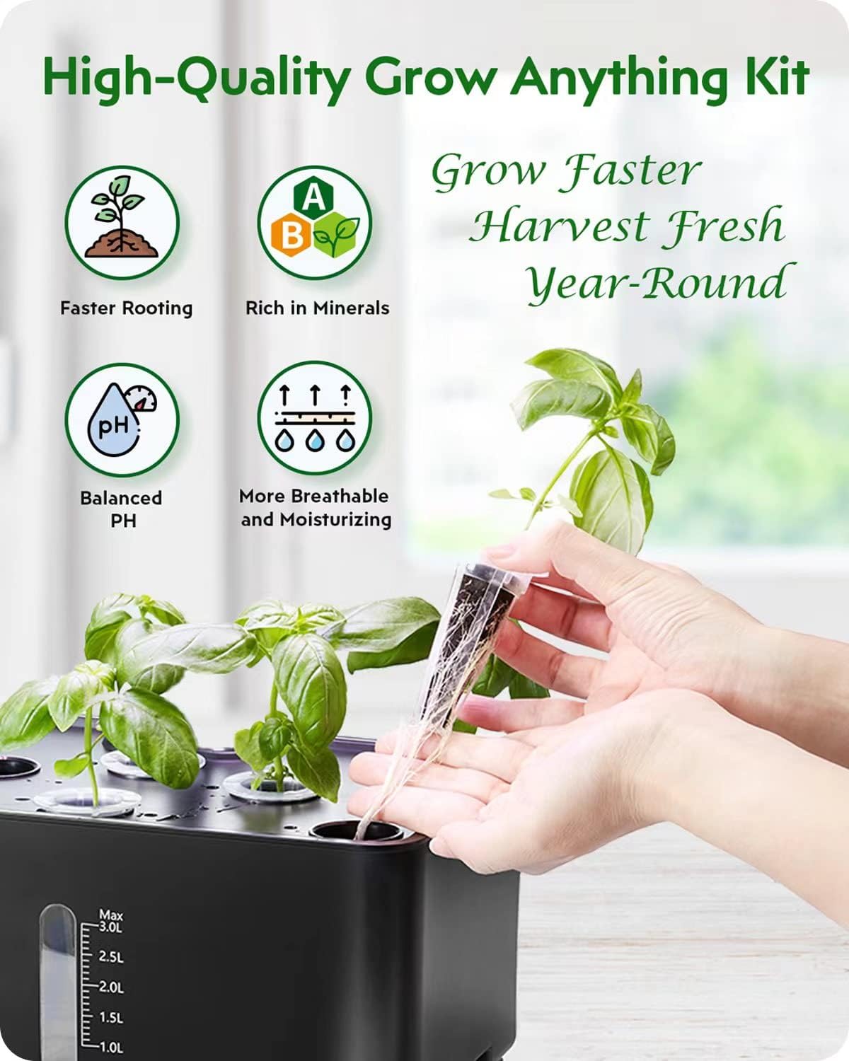160pcs Hydroponic Pods Kit: GardenCube Grow Anything Kit with 40 Grow Sponges, 40 Grow Baskets, 40 Grow Domes, 40 Pod Labels - Compatible with Hydroponics Supplies from All Brands