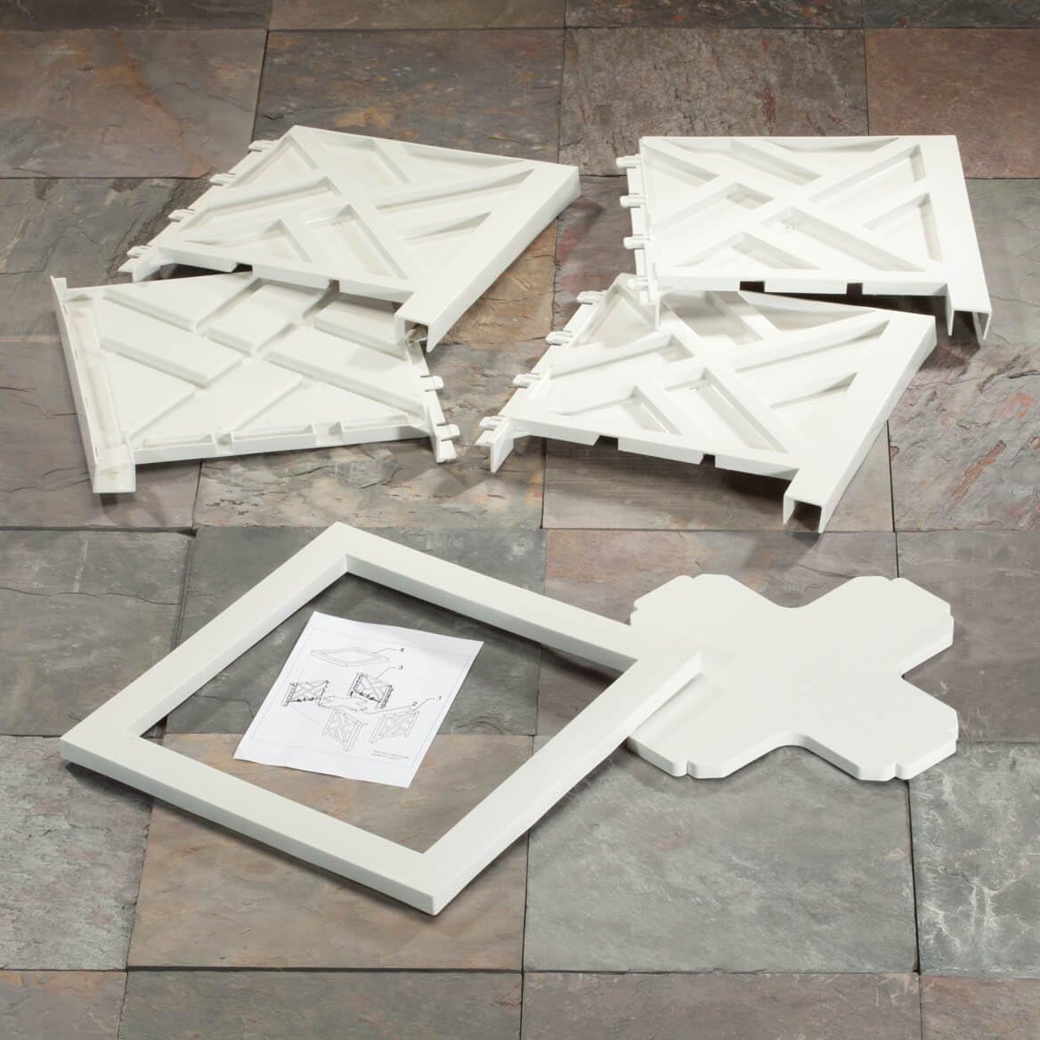 Miles Kimball 329156 Chippendale Planter Box, Plant Holder for Patio and Lawn, 14 ¾” sq. x 13 ¼ H Overall, White