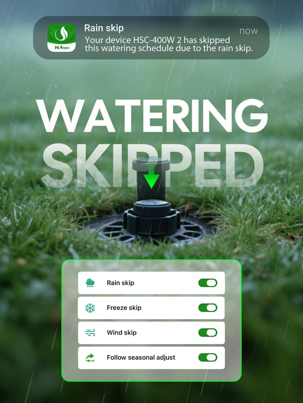 Smart Sprinklers Controller WiFi, Irrigation Controller Easy Use App Enabled, 4 Zone + 16 Plans, Save Water Auto Skip Rain, Freeze & Wind, 10 Minutes Install (Deep Grey)