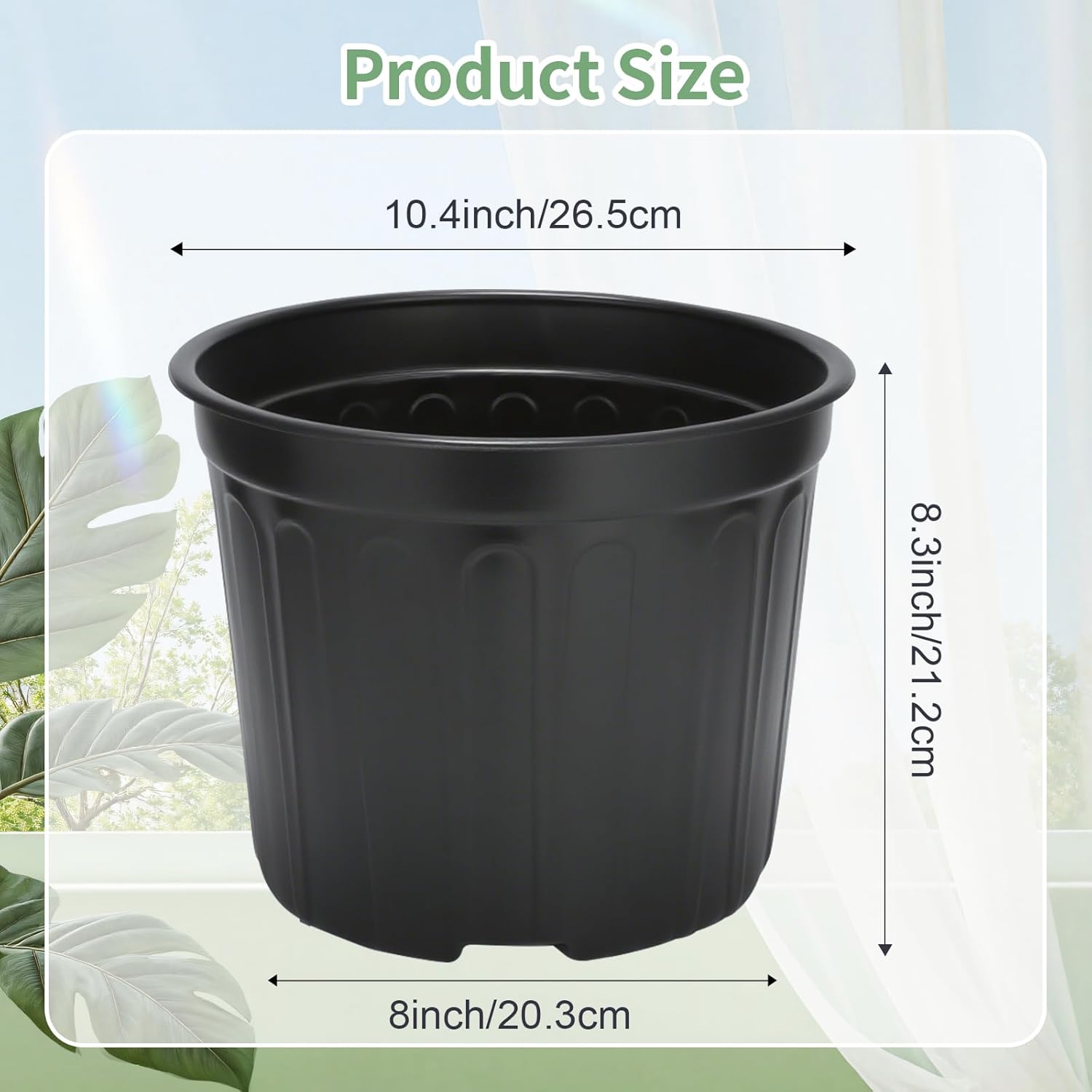 40 Pack 3 Gallon Nursery Plant Pots,10 Inch Plastic Garden Flower Seedling Planter Pot with Drainage Holes for Outdoor Indoor Plants,Gardening Gifts