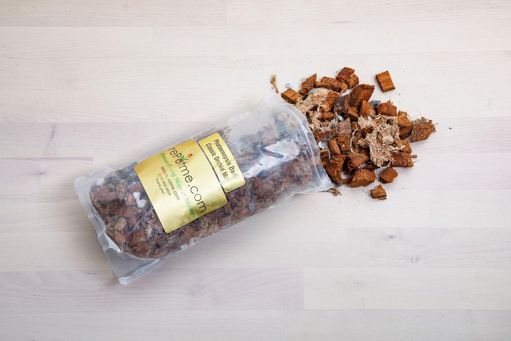 rePotme Deluxe Orchid Starter Kit - Phalaenopsis Dark Classic - (Includes Orchid Potting Mix, Orchid Fertilizer, Plus a 5 inch Orchid Pot, Flower Clip, and Plant Label)