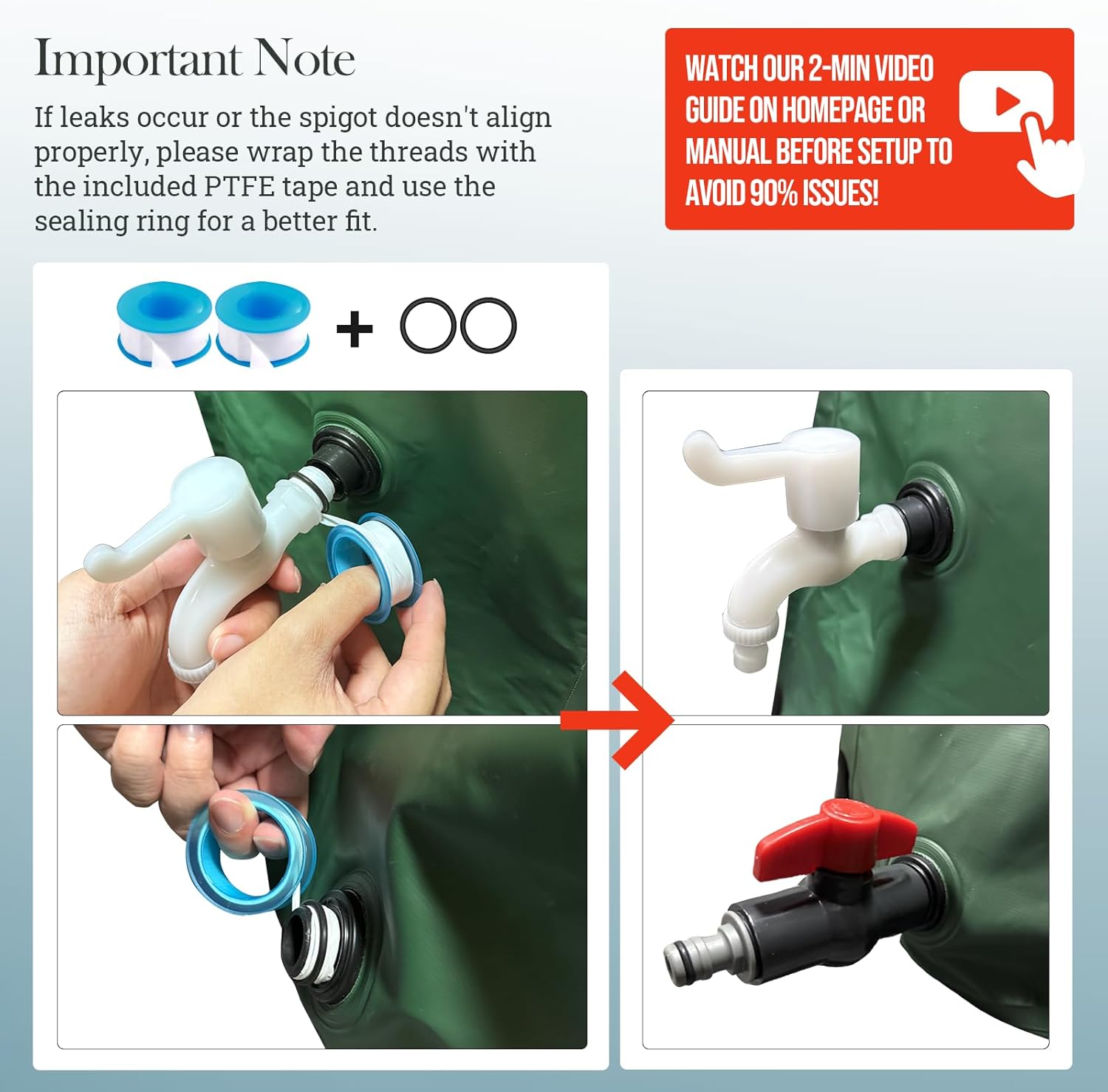 53 Gallon Collapsible Rain Barrel for Garden/Outside/Lawn, Portable Rainwater Collection System, Rain Barrel to Collect Rainwater from Gutter, Water Storage Tank with Two Spigots & Overflow Kit, Green