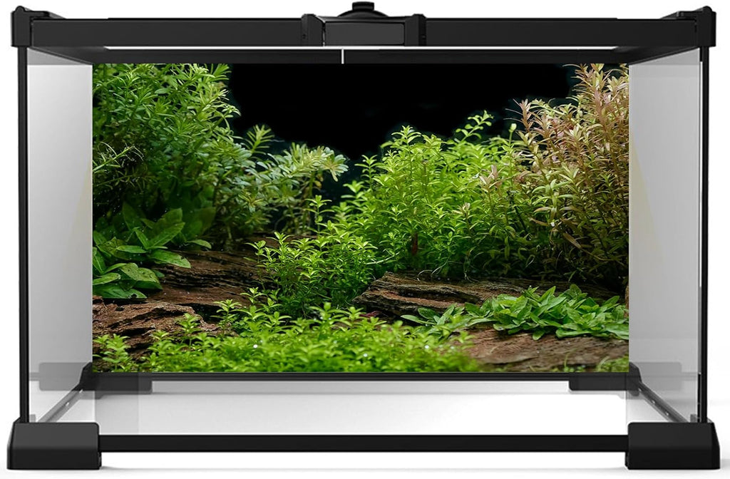 Aquarium Background Underwater Green Grass Leaves Stone Fish Tank Background Vivid Green Aquatic Plant Terrarium Backdrop Stone River Bed and Lake Fish Tank Wallpaper 30x12in