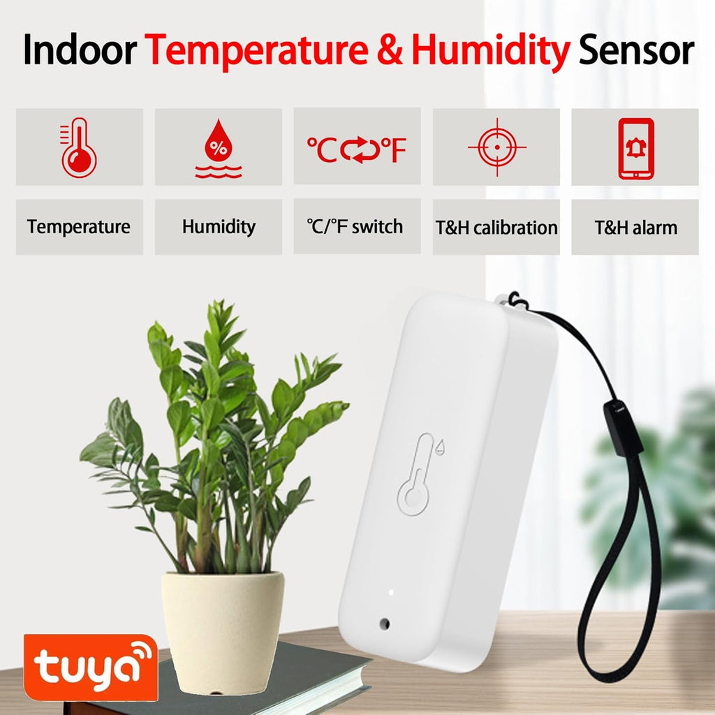 WiFi Hygrometer Thermometer Sensor, Wireless Smart Temperature Humidity Monitor with Remote App Notification Alert, for Home, Greenhouse White (4pack)