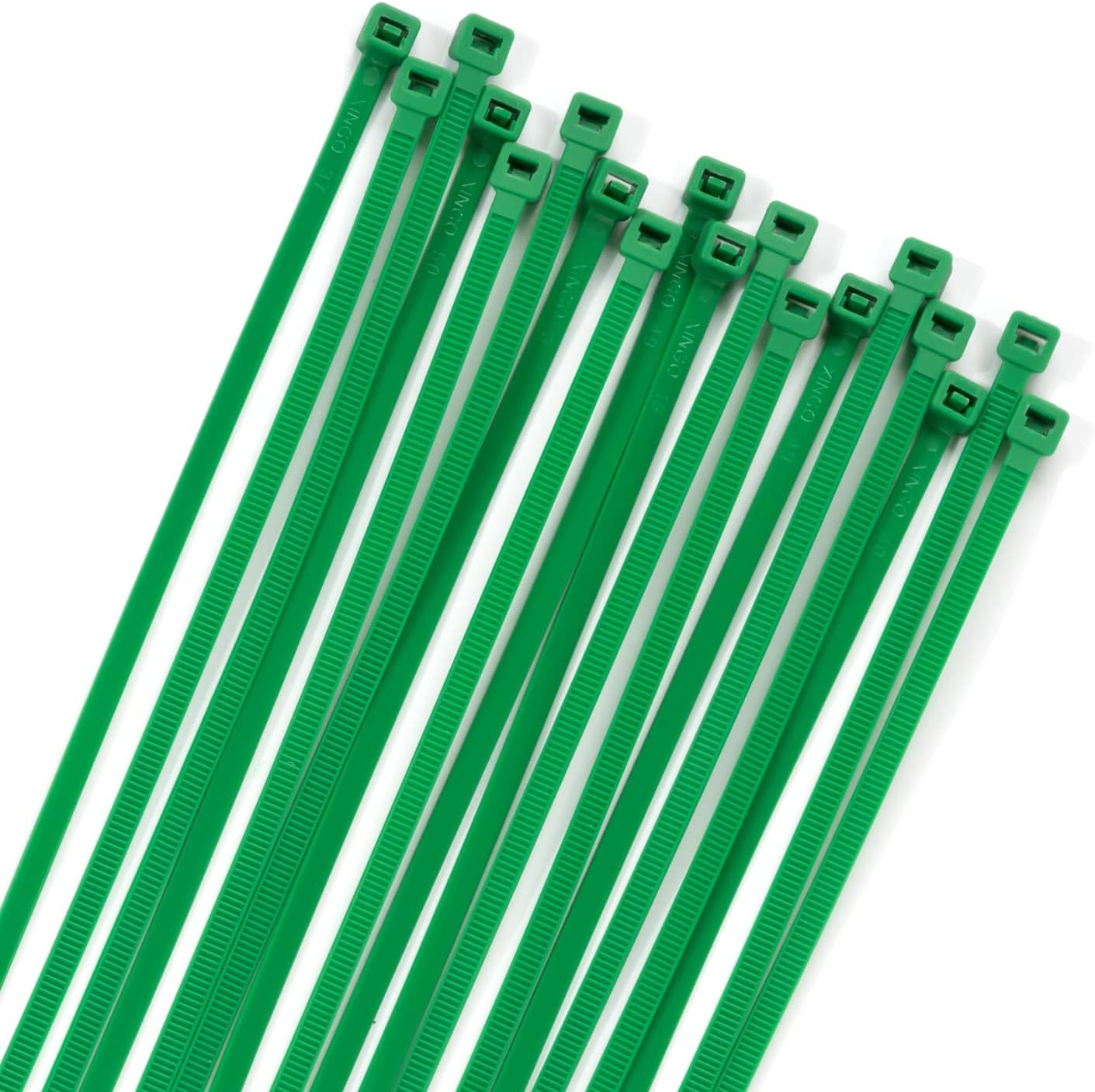 XINGO 100PCS Cable Zip Ties Heavy Duty, Premium Nylon Plastic Wire Ties with 50 Pounds Tensile Strength, Self-Locking Black Nylon Zip Ties for Indoor and Outdoor (6 inch, Green)