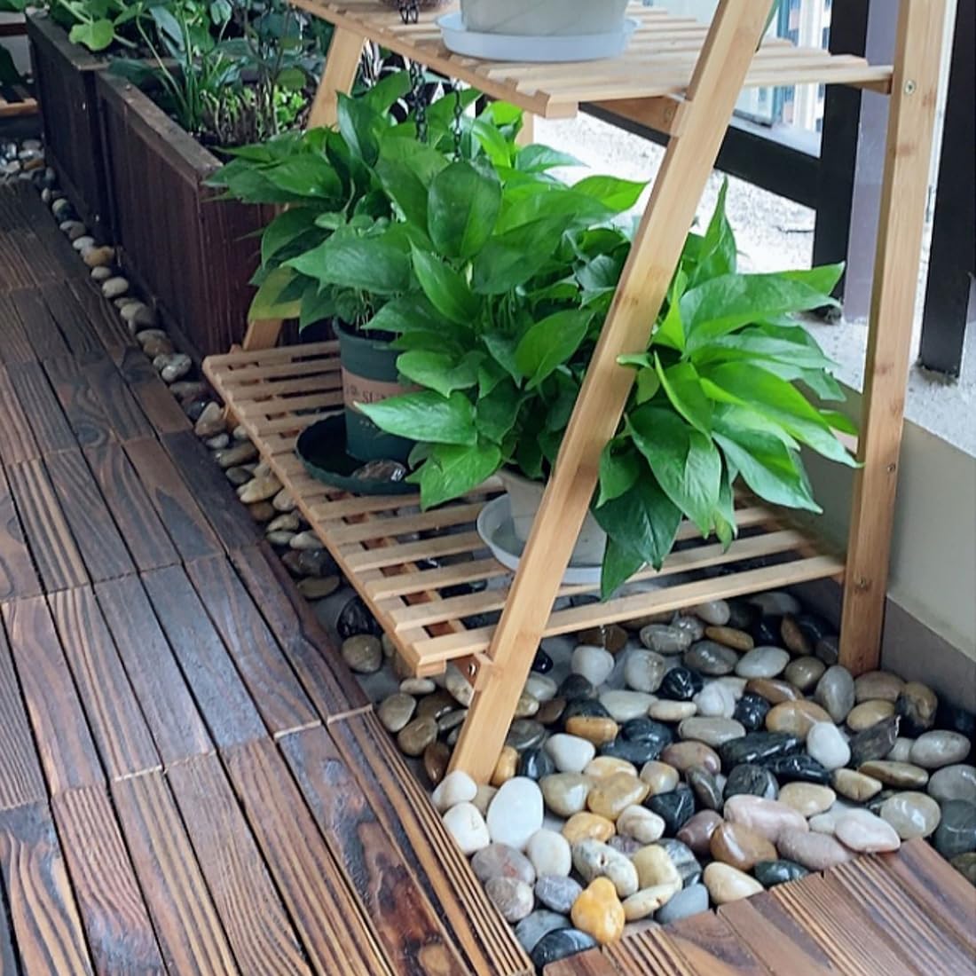 20lbs Mixed Color Outdoor Decorative Stones, 2-3 Inch High Polished River Rocks for Indoor Plants, Large Pebbles for Vase Filler Fish Tank Aquariums Landscaping Garden