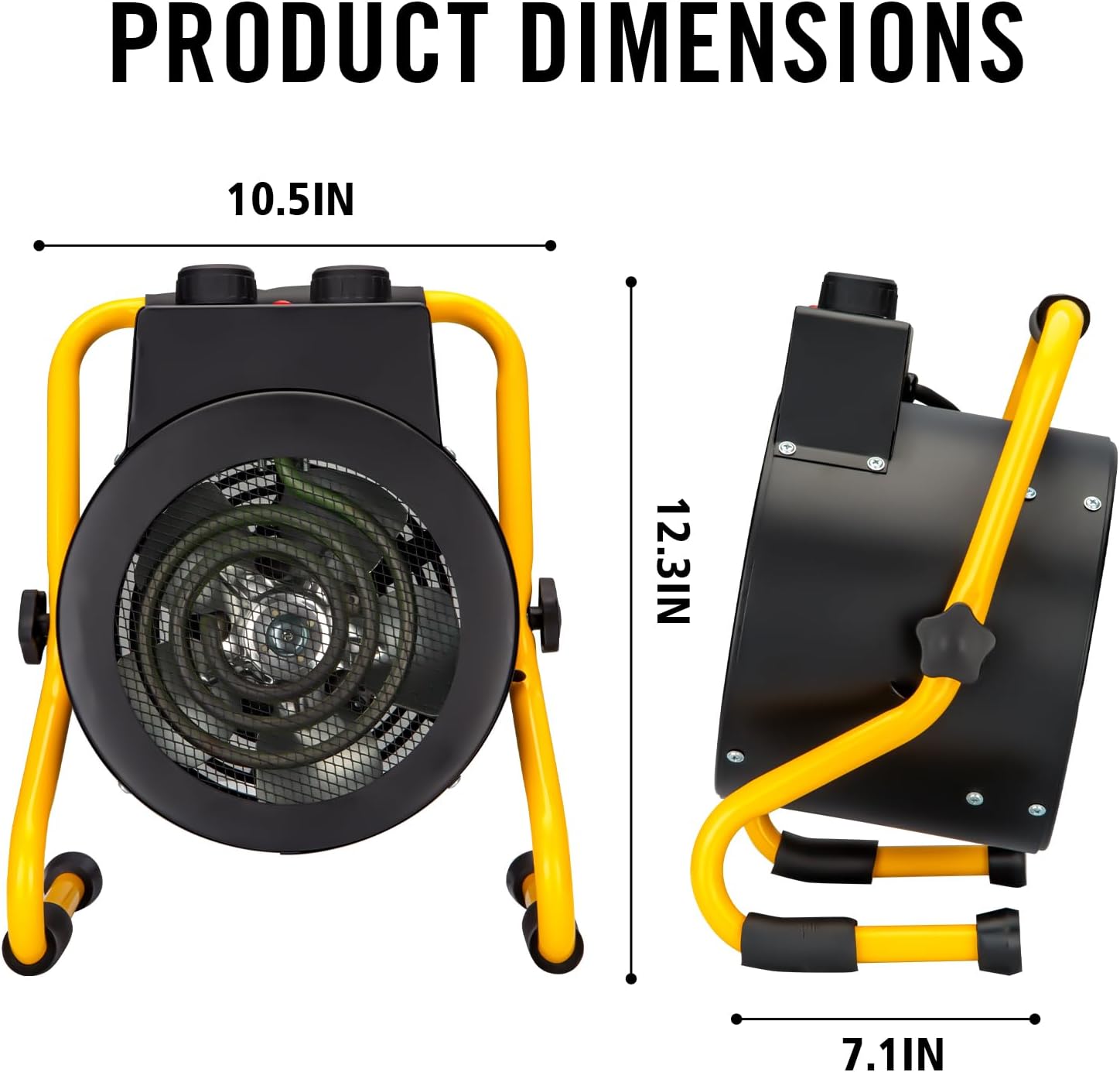 Greenhouse Heater with Digital Thermostat, Green House Heater for Plants,1500W Electric Grow Tent Heaters, Overheat Protection, Fast Heating for Green House, Flower Room, Black
