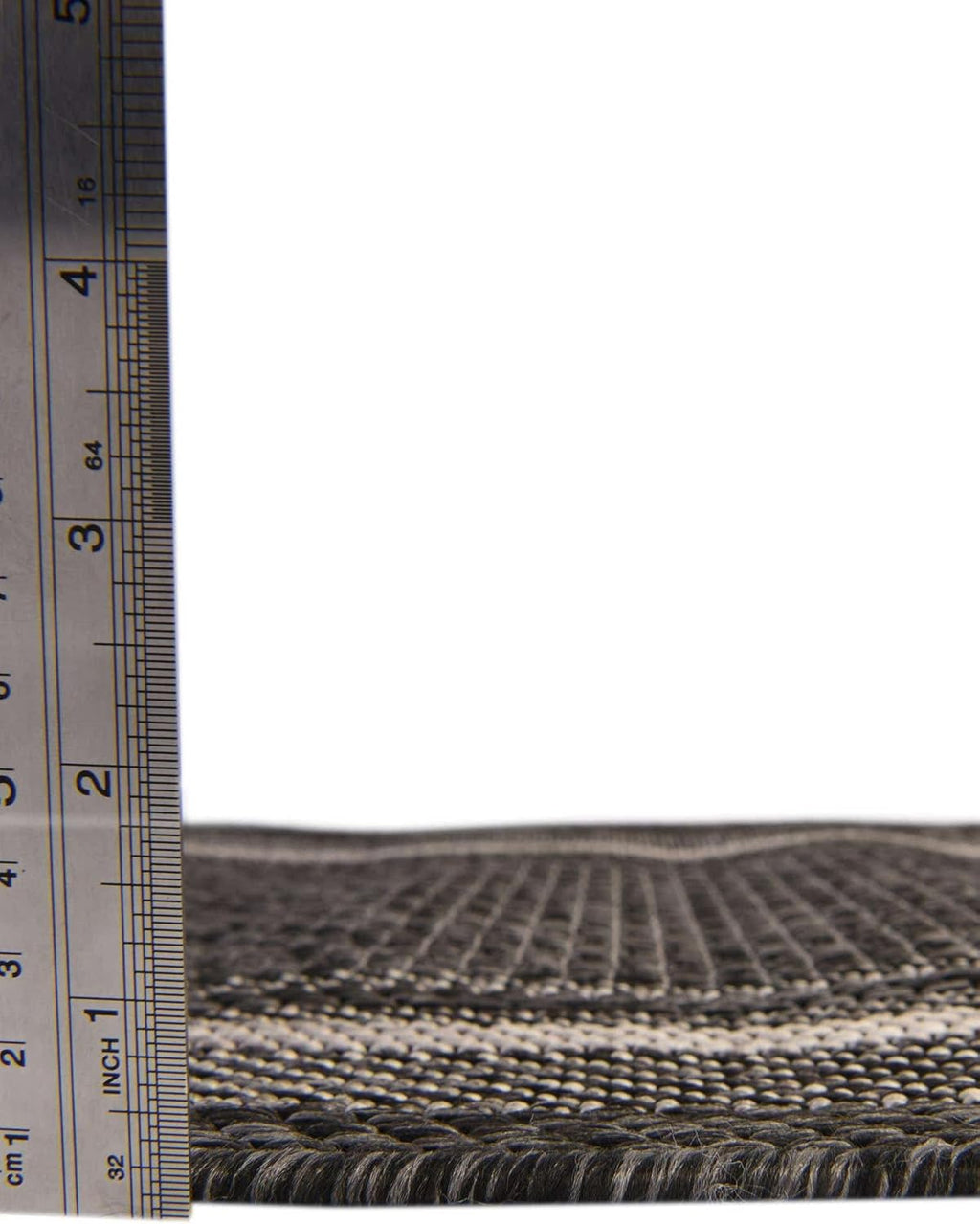 Unique Loom Outdoor Border Collection Area Rug - Soft Border (2' 7" x 10' Runner, Black/ Ivory)