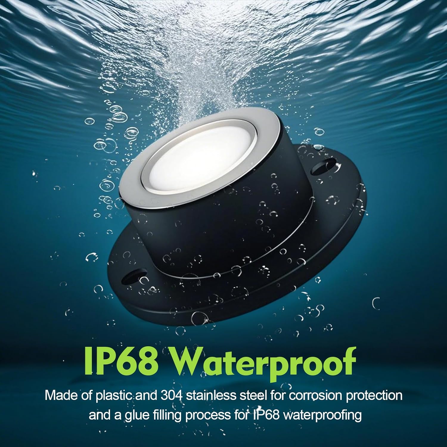 SMY Lighting 3W LED Pond Lights 12-24V AC/DC Low Voltage Underwater Fountain Lights 3000K Warm White IP68 Waterproof for Outdoor Ponds Fountains Waterfalls, 2 Pack