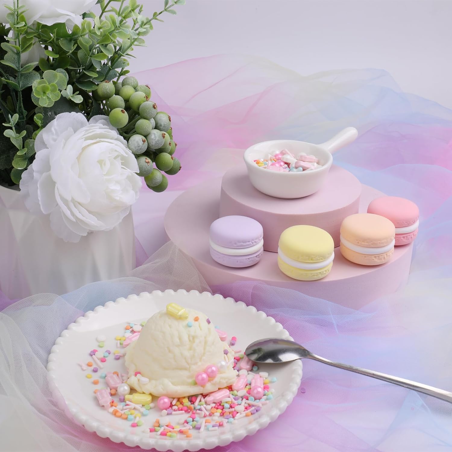 Summer Ice Cream Sprinkles for Cake Decorating, Pastel Popsicle Sugar Baking Edible Cupcake, Cookie, Donut Toppers and Birthday Party Supplies