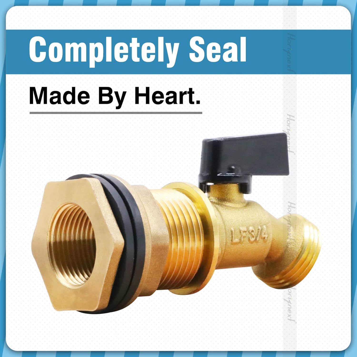 GHT 3/4 spigot for rain barrel parts kit, brass water barrel spigot for 5/25/50/55 gallon bucket, bulkhead valve for rainwater drum garden hose connector and drain valve diy kits