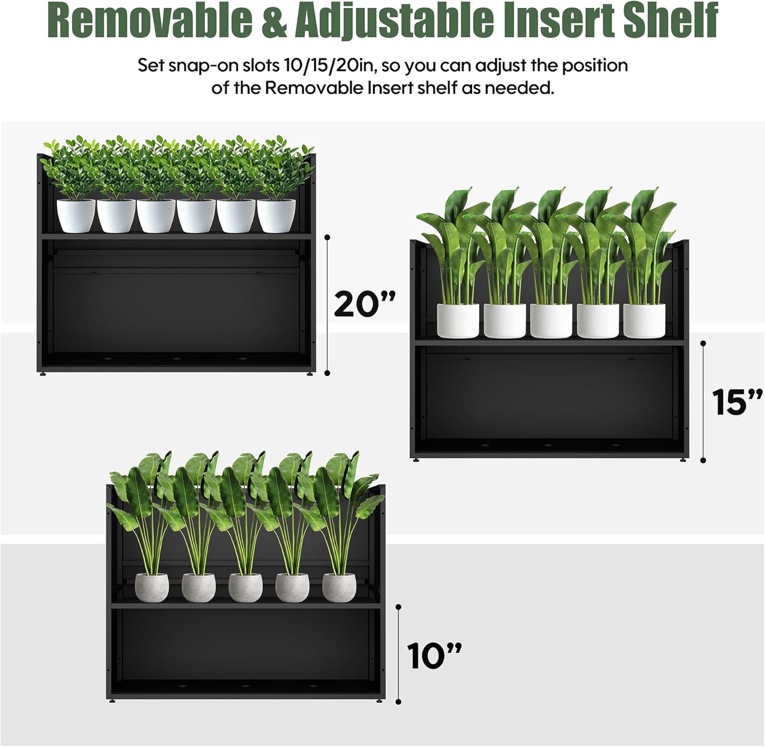 Tall Metal Planter for Outdoor Plants,38"Lx13"Wx30"H All-Weather Durable Plant Box,Large Rectangular Planter with Drainage Holes & Removable Shelf,Modern Decor for Tall Small Plants, Trees, Flowers