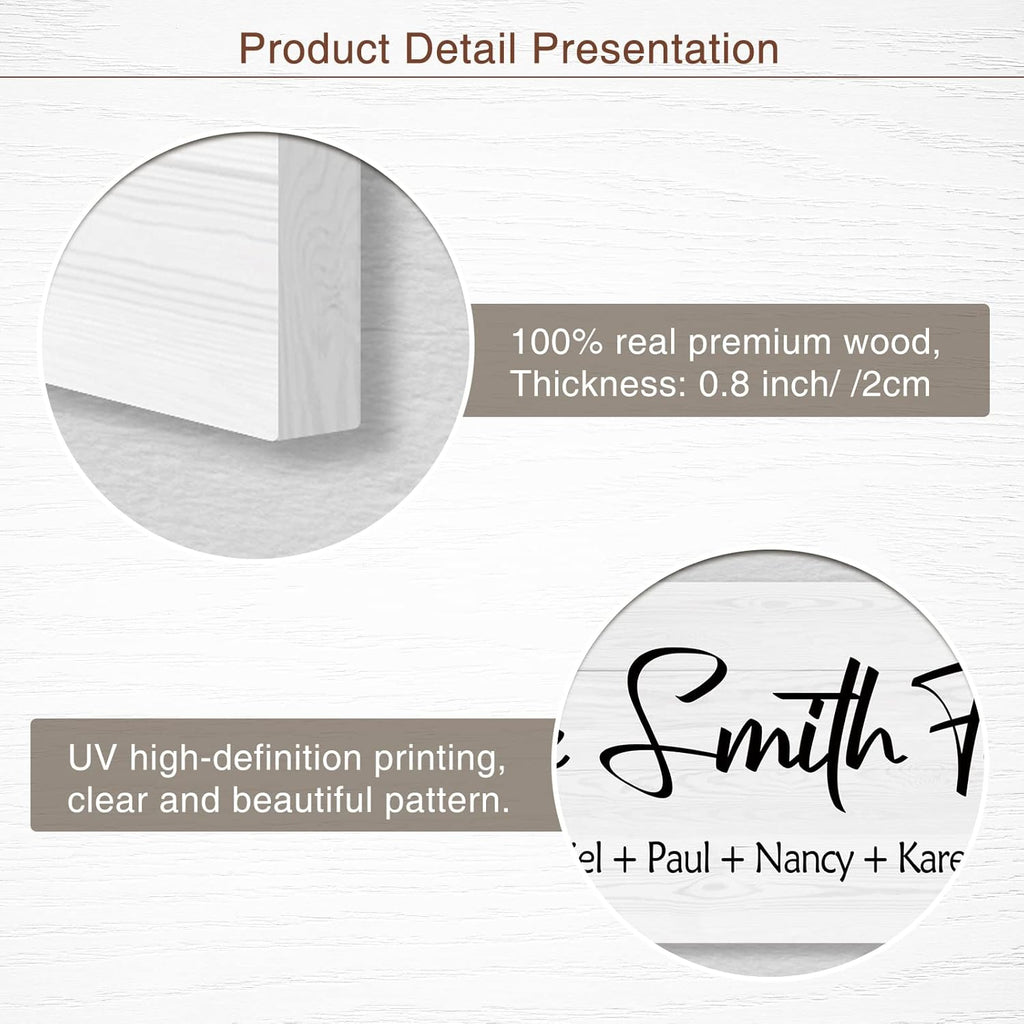 Personalized Family Name Wood Sign - Custom Last Name Plaque, New Family Established Sign, Wedding & Housewarming Gift, Rustic Home Wall Decor Plaque 16"x6"