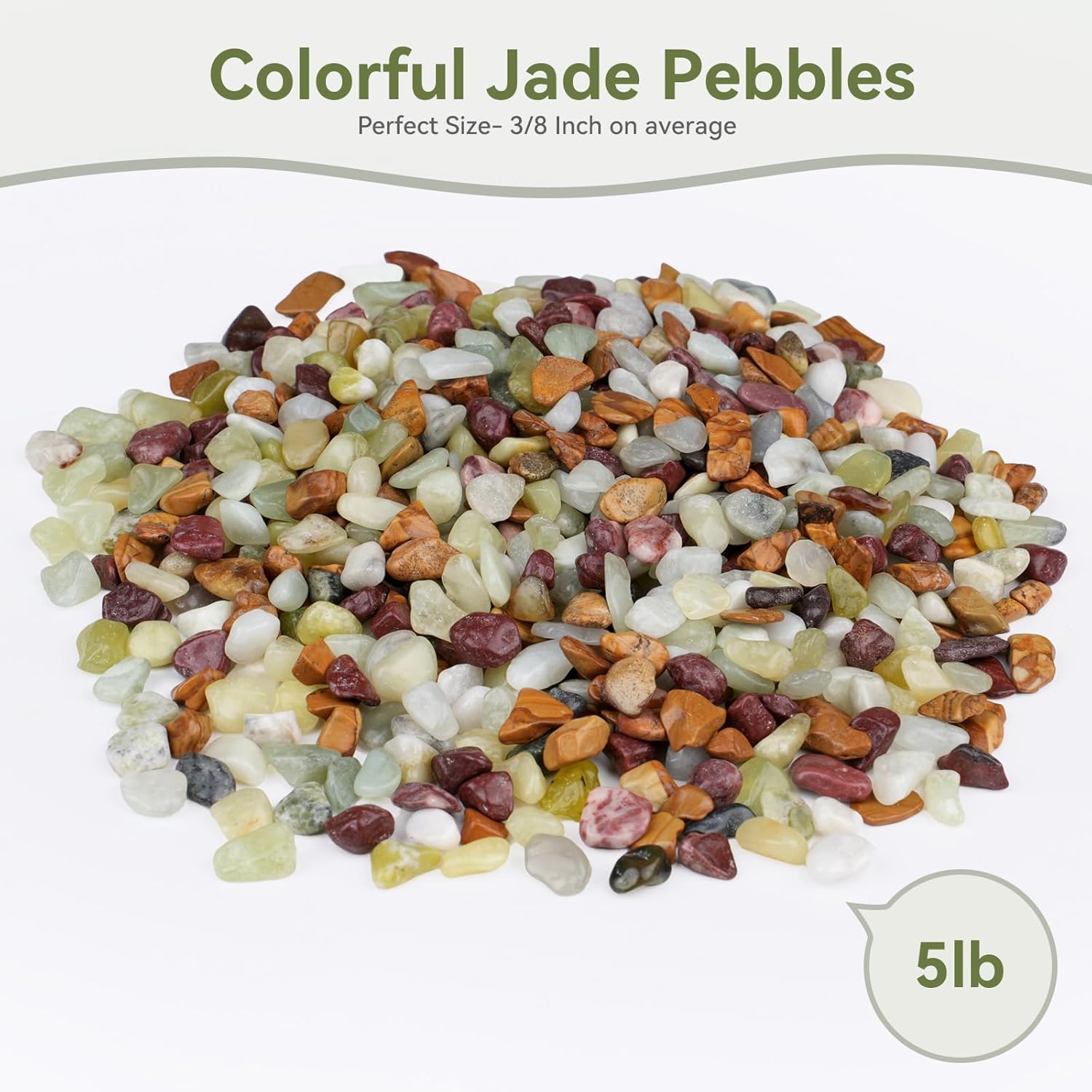 5 lbs Pebbles for Indoor Plants, Succulent Rocks, 3/8" Polished Pebbles for Bamboo, Vase, Terrarium, Natural Decorative Small River Rocks for Crafts, Cactus, Outdoor Garden Landscaping