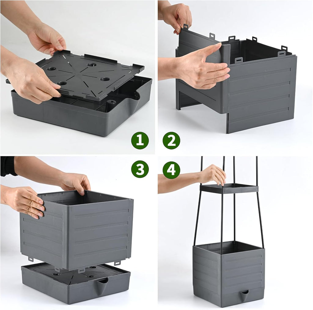 2 Pack Raised Garden Bed, Planter Boxes with Trellis 58.3'' Tomato Planters for Climbing Vine Vegetables Flowers Plants Self Watering Tomatoes Cage for Outdoor Patio Greenhouse