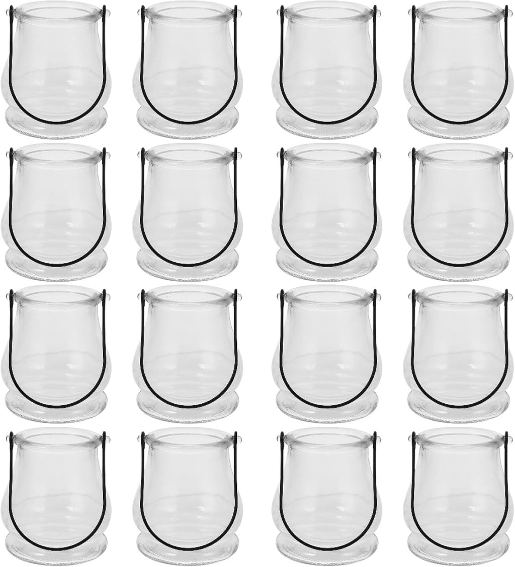 Cabilock Candle Holder Hanging Tealight Holder: 16pcs Glass Air Plant Succulent Vase Hanger Plant Terrariums Glass Orbs Air Plants for Party Wedding Centerpiece