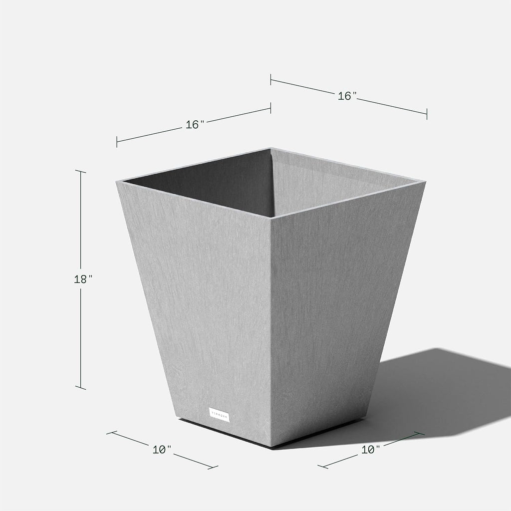 Veradek Pure Series Nobleton Plastic Planter - Large Pots for Indoor or Outdoor Porch/Patio | Durable All-Weather Use with Drainage Holes | Modern Planter Décor for Flowers, Shrubs, Trees