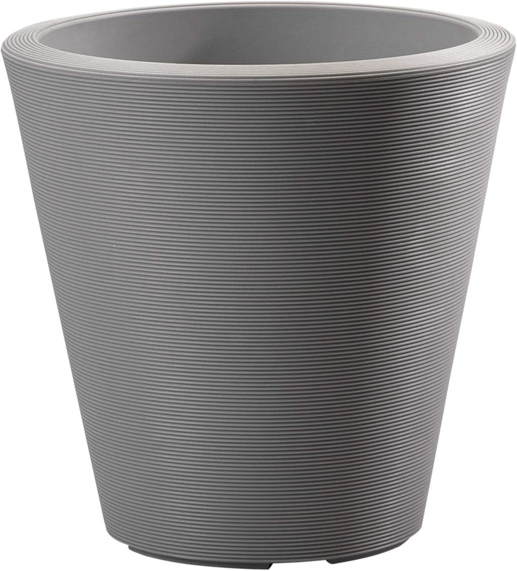Crescent Garden Madison Planter– Weather-Resistant, Double Walled Indoor/Outdoor Plant Pot with Drain Hole – Durable All-Season Flower Container, 16" W (Slate)