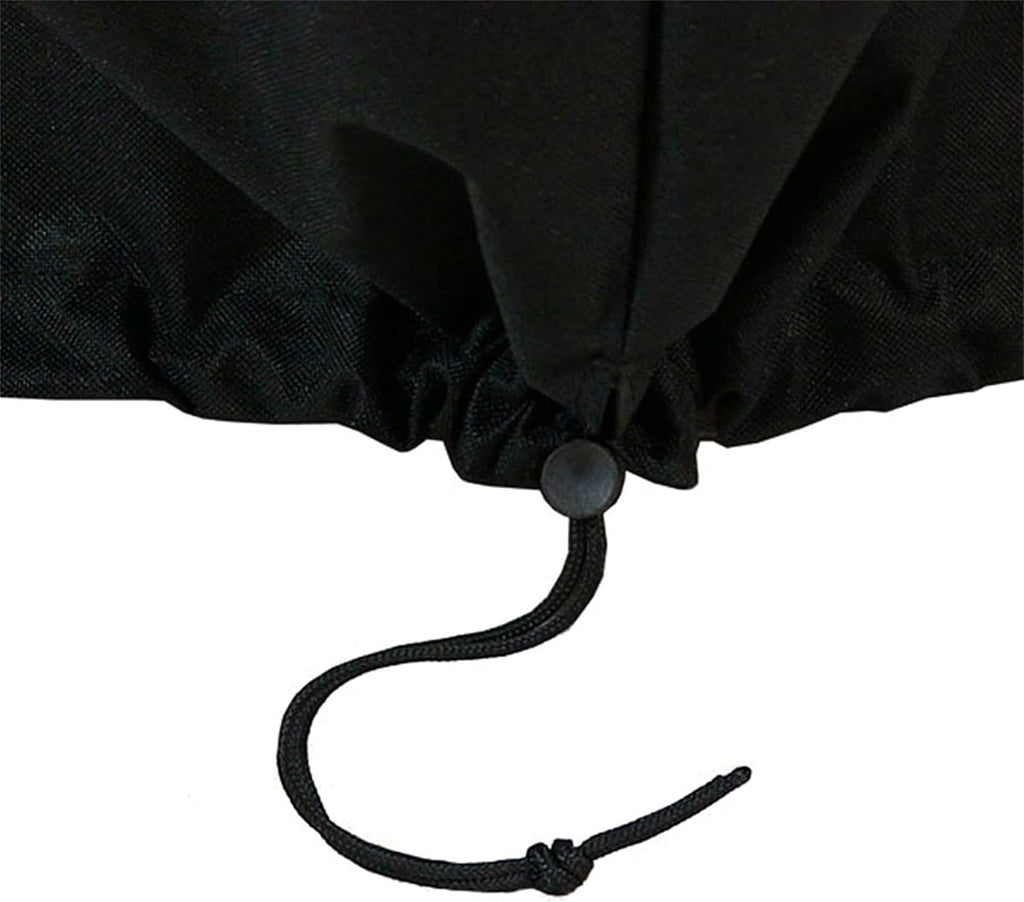 Sunnydaze Round Outdoor Fire Pit Cover - Heavy-Duty 300D Polyester and PVC with Drawstring Closure - Black - 36-Inch