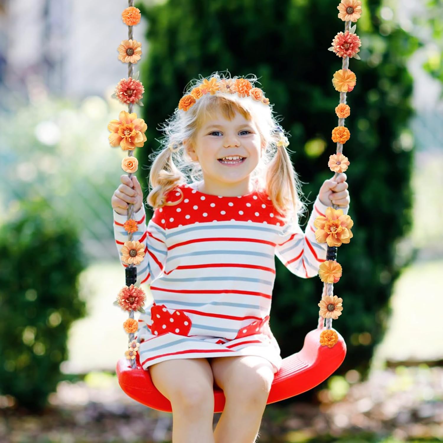 Small Artificial Flower Heads 2-4 cm, Fall Silk Faux Orange Peony Daisy Rose, for DIY Crafts, Wedding Garland, Graduation Cap, Cake Topper & Home Decoration