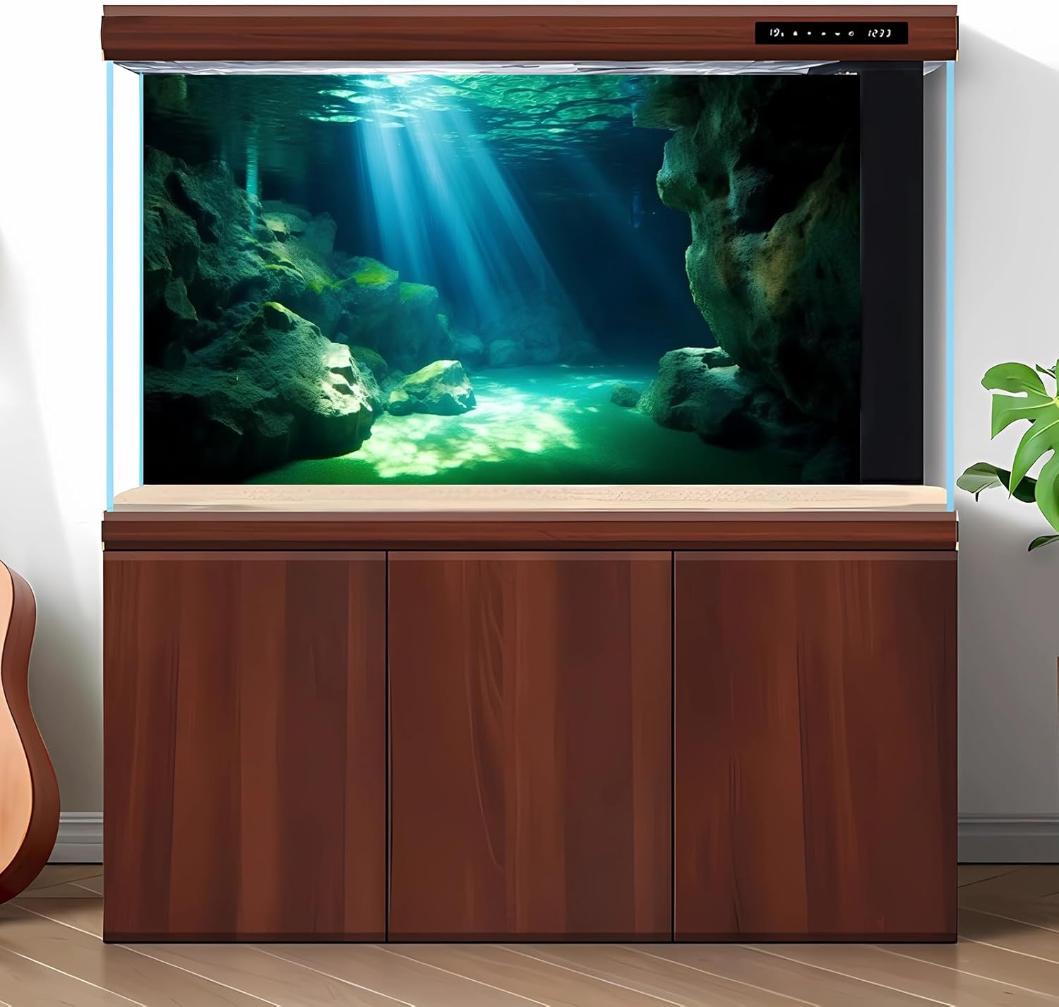 Underwater Fish Tank Background Under The Sea Cave Style Aquarium Background Ocean Floor Cave Sunlight Fish Tank Backdrop Tropical Fish Aquarium Terrarium Backgrounds Decorations 72x24in