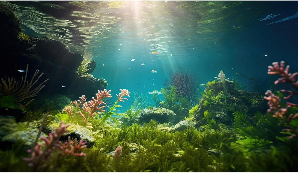Ocean Floor Fish Tank Background Under The Sea Aquarium Background Underwater Aquatic Plants Sunray Terrarium Backgrounds Deep Sea Rock Tropical Aquarium Fish Tank Backgrounds Decors 72x16in