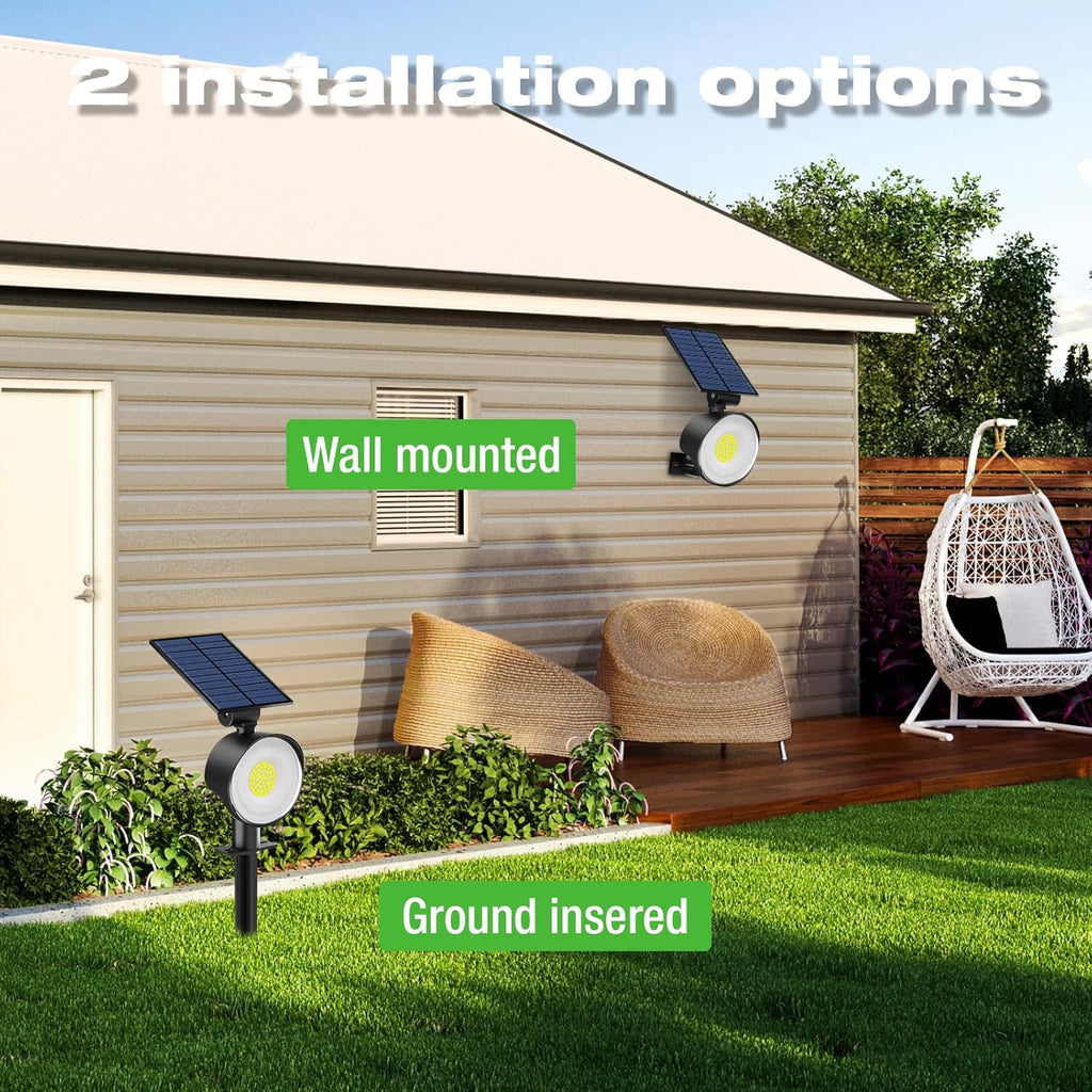 nipify 8 Pack Solar Spot Lights Outdoor Waterproof with 3 Modes, Solar Spotlight Light for Outside Yard Landscape Lighting Pathway Lights Wall,Warm White