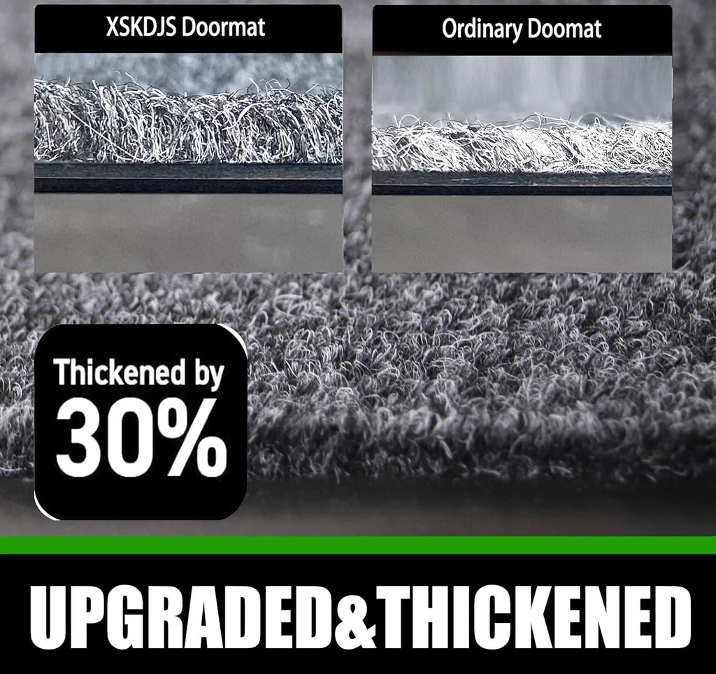 Commercial Grade Entrance Mat 3x5Ft Brush Step Entrance Rug with Striped Pattern&Rubber Border Indoor Outdoor Low Profile Rubber Entry Carpet Mat for Hallway,Home,High Traffic Area