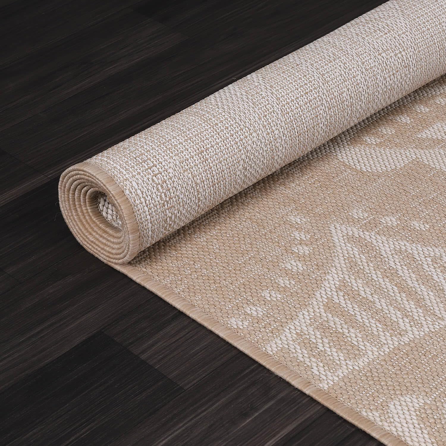 Medallion Outdoor Rug 9x12 Washable Outside Carpet for Indoor Patio Porch Waterproof Easy Cleaning Non Shedding Area Rugs Beige 9 x 12