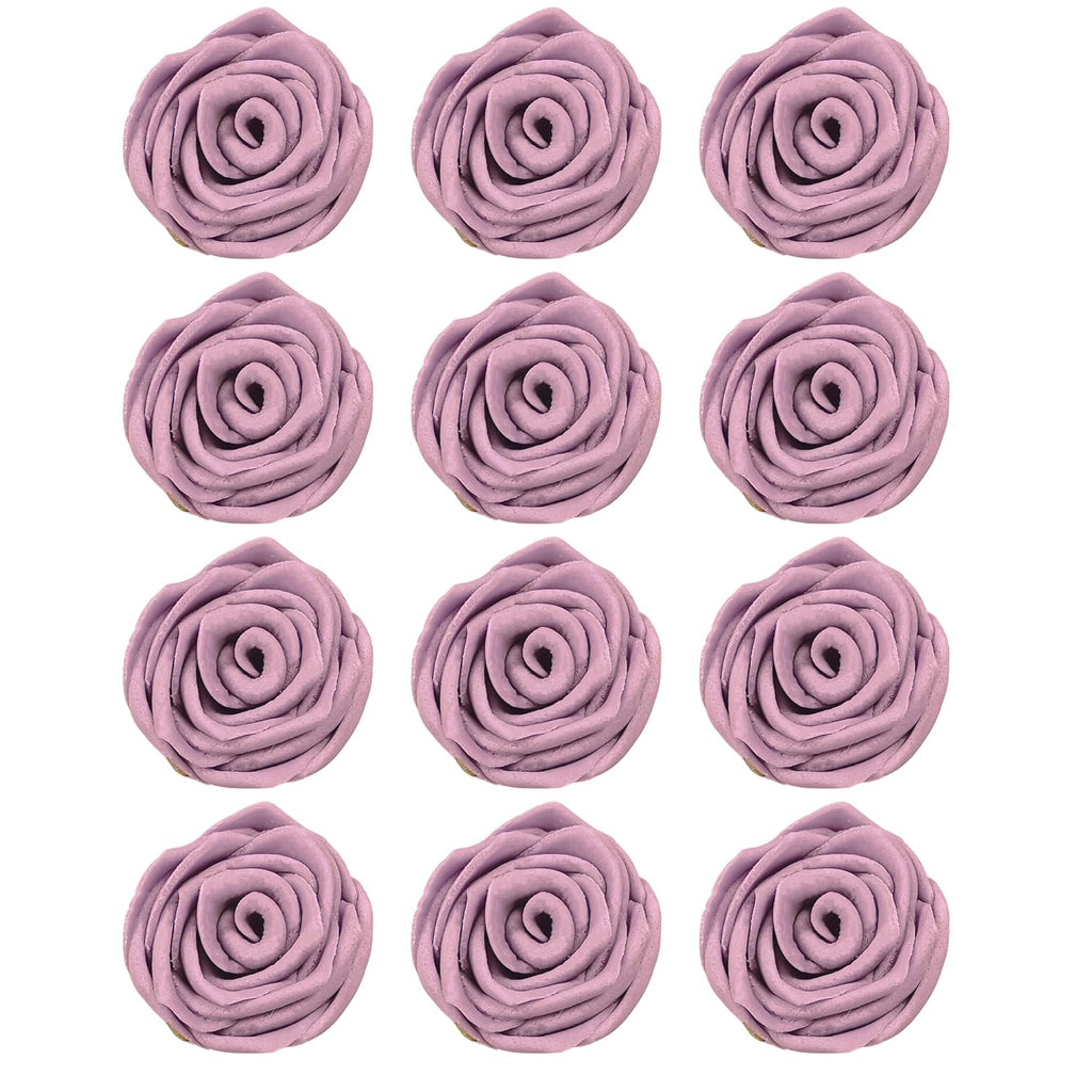 Confect Edible Lavender Rose Toppers – 12-Pack Lilac Roses for Cake & Cupcake Decorating– Stunning Edible Floral Toppers for Desserts- Vegan, Nut-Free, Soy-Free, Dairy-Free, Palm Oil-Free