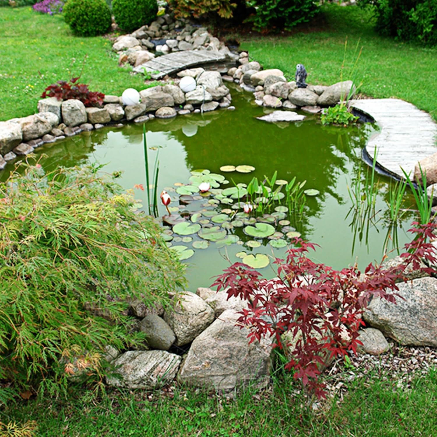 14 x 14 FT Pond Liner, 20 Mil Fish Pond HDPE Liner, Pond Liners for Outdoor Ponds, Koi Ponds, Garden Fountain, Waterfall