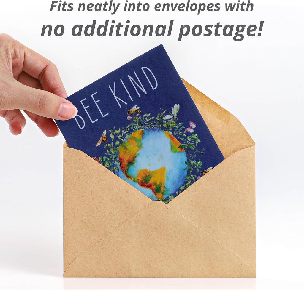 Bentley Seed Co. | Bee Kind Planet | Illustrated Bee Flower Seed Packets | Help Pollinators Environmental Favor for Events | Pollinator Wildflower Mix Seed | Eco-Friendly Hand Out | 25 Pk