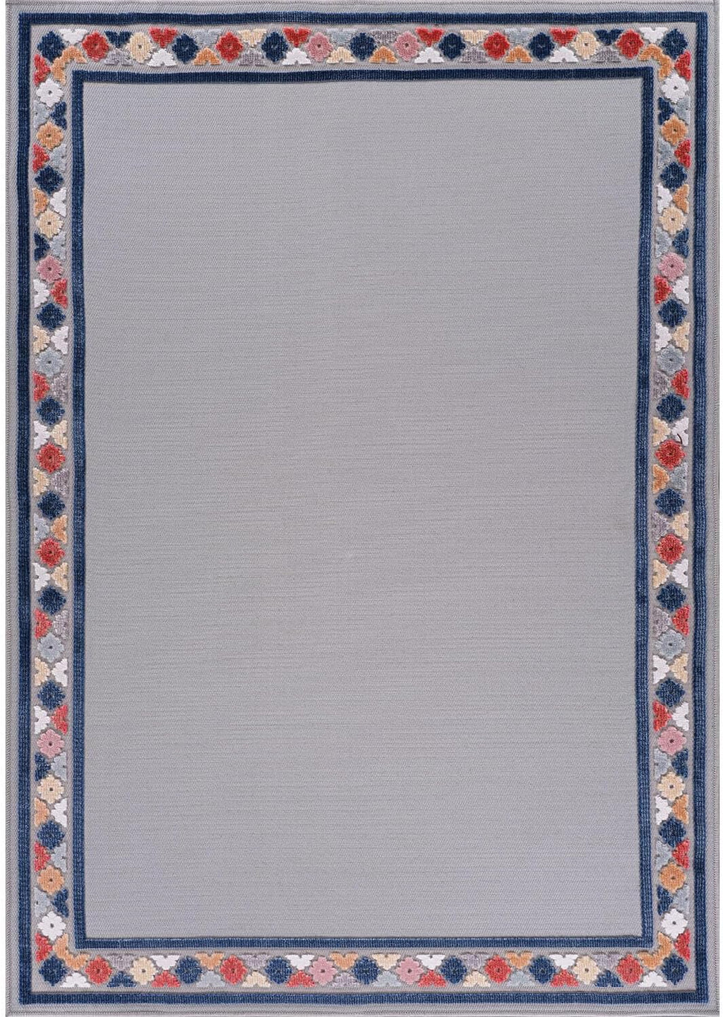 Beverly Rug Outdoor Rug 9x12 Modern Bordered Large Area Rugs for Indoor and Outdoor Patio Easy to Clean Non Shedding Living Room Porch Garden Washable Outside Carpet (9 x 12 Gray)