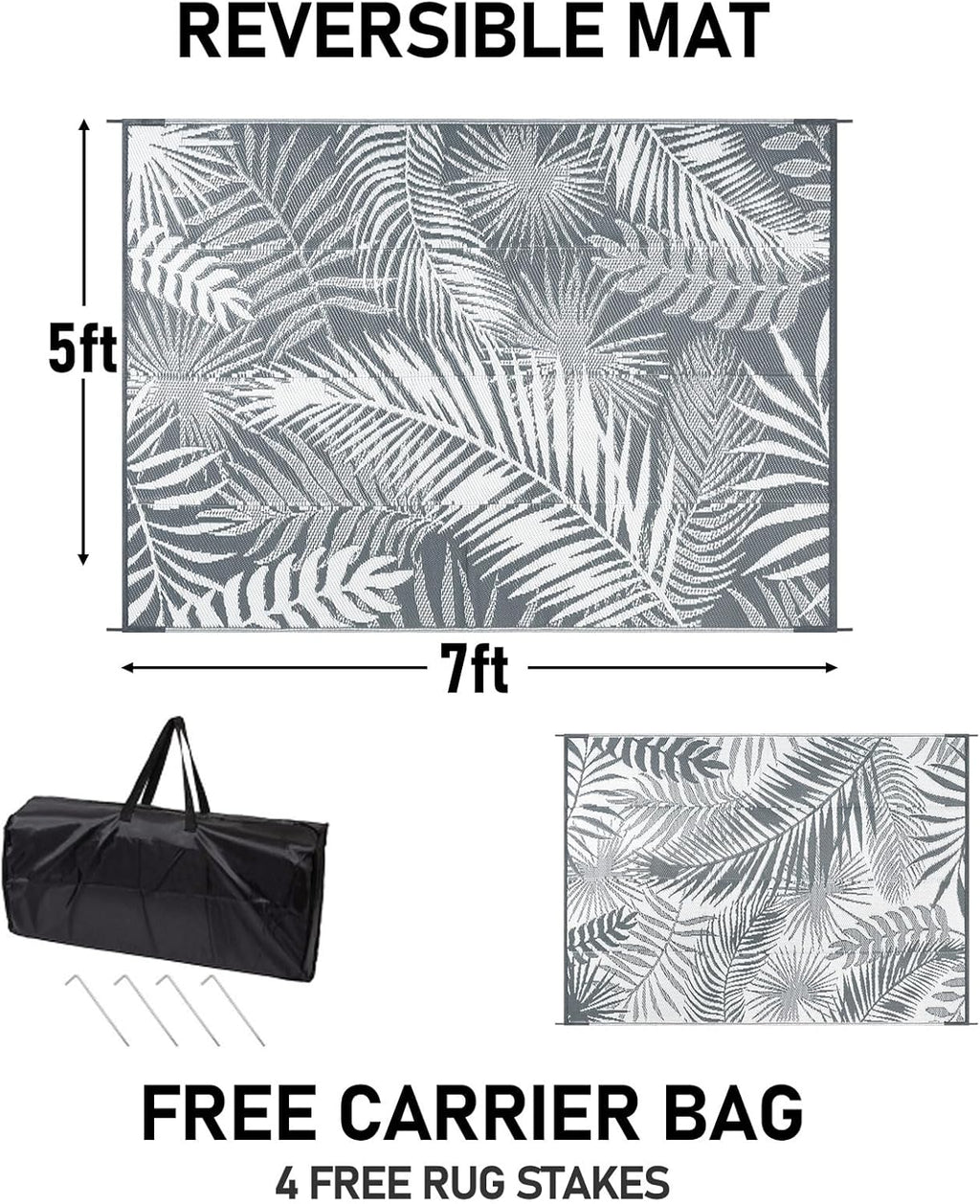 HiiARug Outdoor Rug 5x7Ft Outdoor Plastic Straw Rug Waterproof Outdoor Rugs for Patios Clearance Indoor Outdoor Rug for Patio Decor Porch Camping